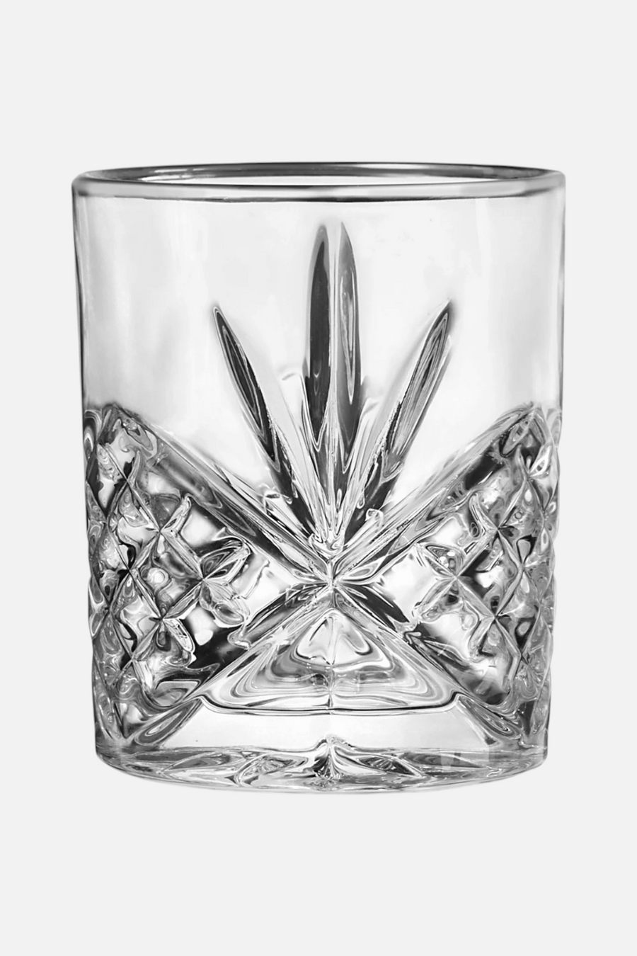 Godinger Dublin Crystal Platinum Rim Double Old Fashion Set of 4 – back view