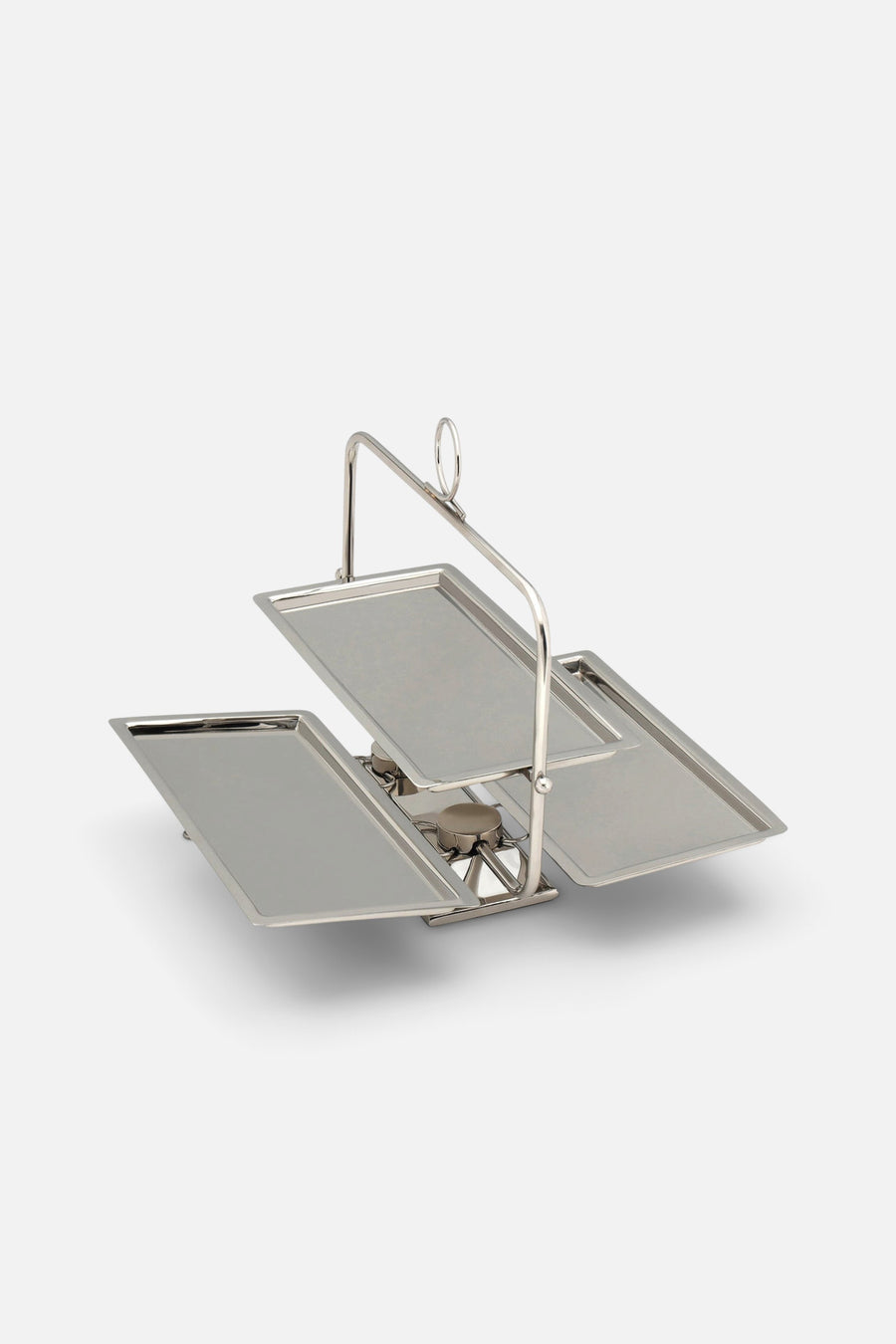 Godinger Rectangle Foldable 3-Tier Serving Stand – front view