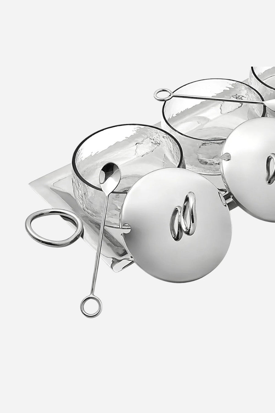 Godinger Sphere Stainless 7 Piece Appetizer Server – side view