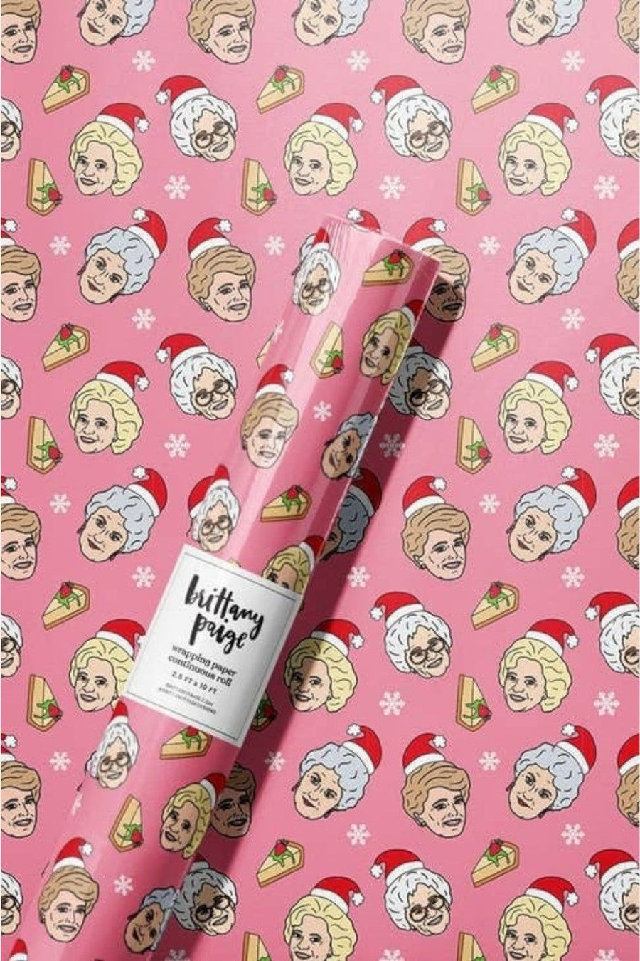 Golden Christmas Wrapping Paper – front view