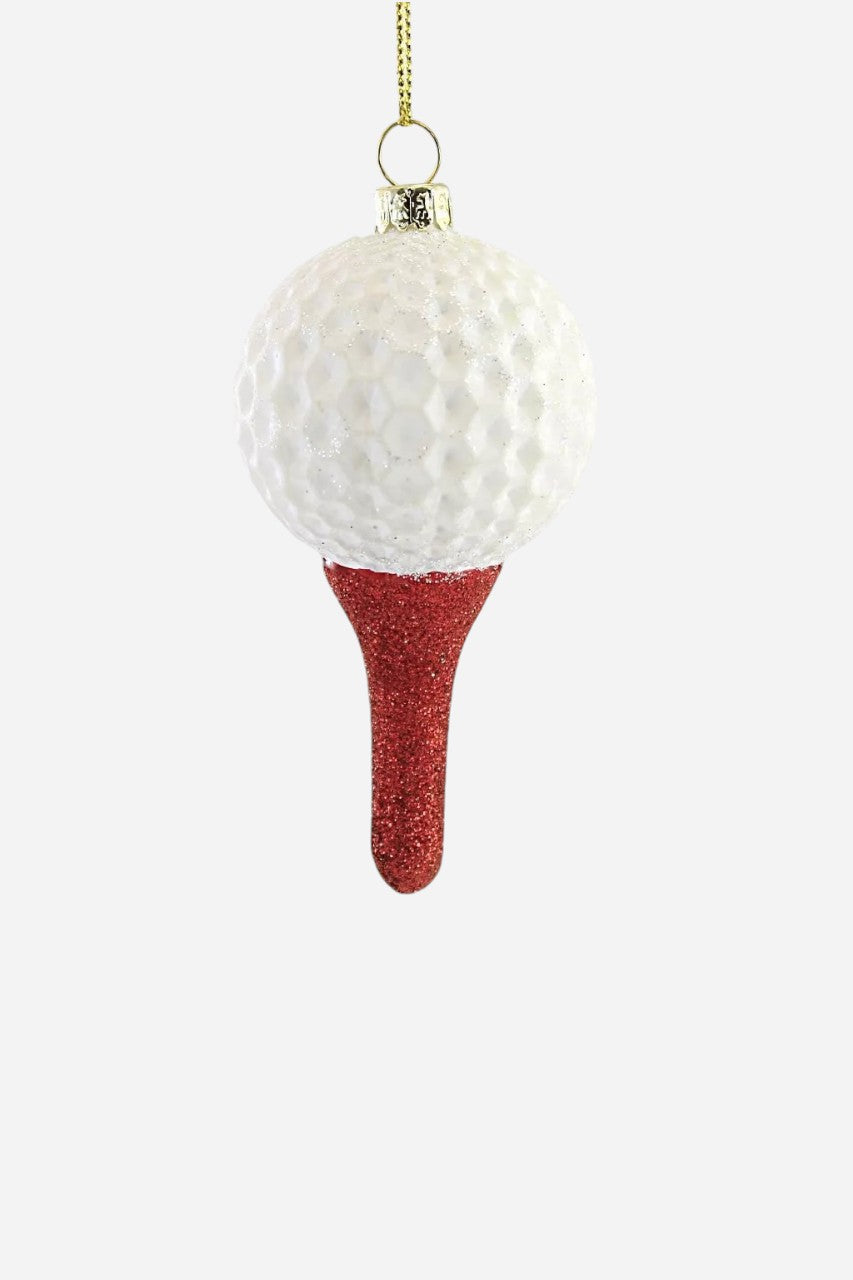 Golf Ball On Tee Ornament – front view