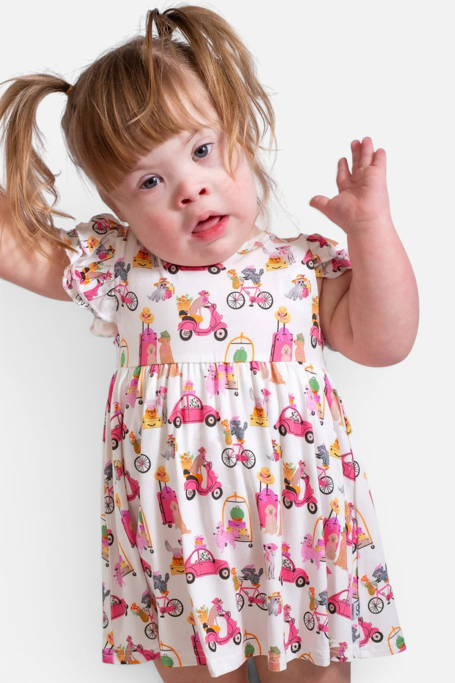 Goosies Bodysuit Dress in Puppy Chic – side view