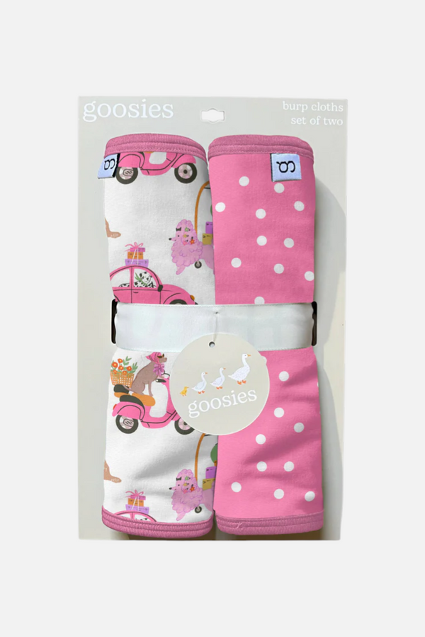 Goosies Burp Cloth Set in Puppy Chic