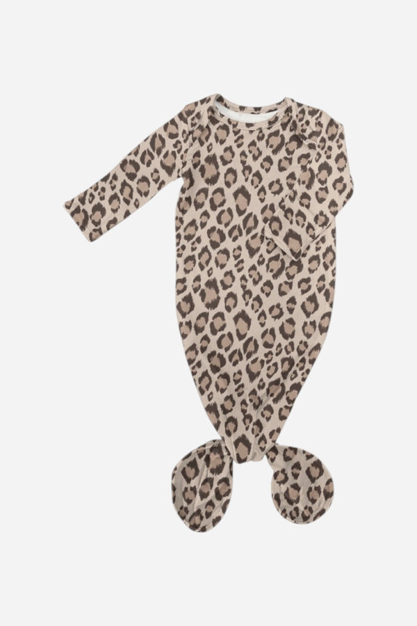 Goosies Classic Leopard Knotted Infant Gown