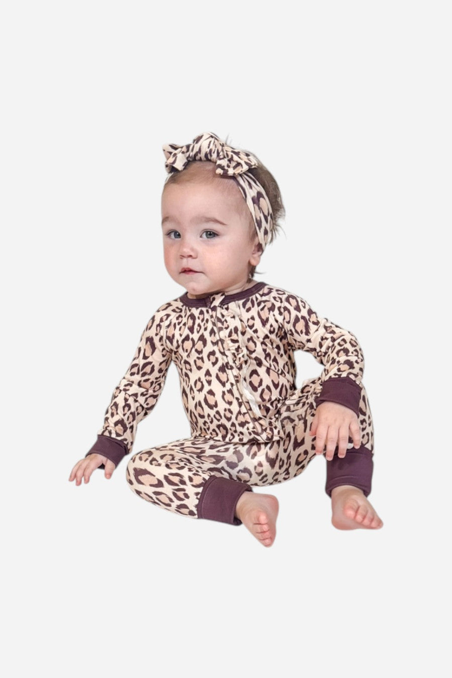 Goosies Classic Leopard Long Sleeve Convertible Zip PJ's – back view