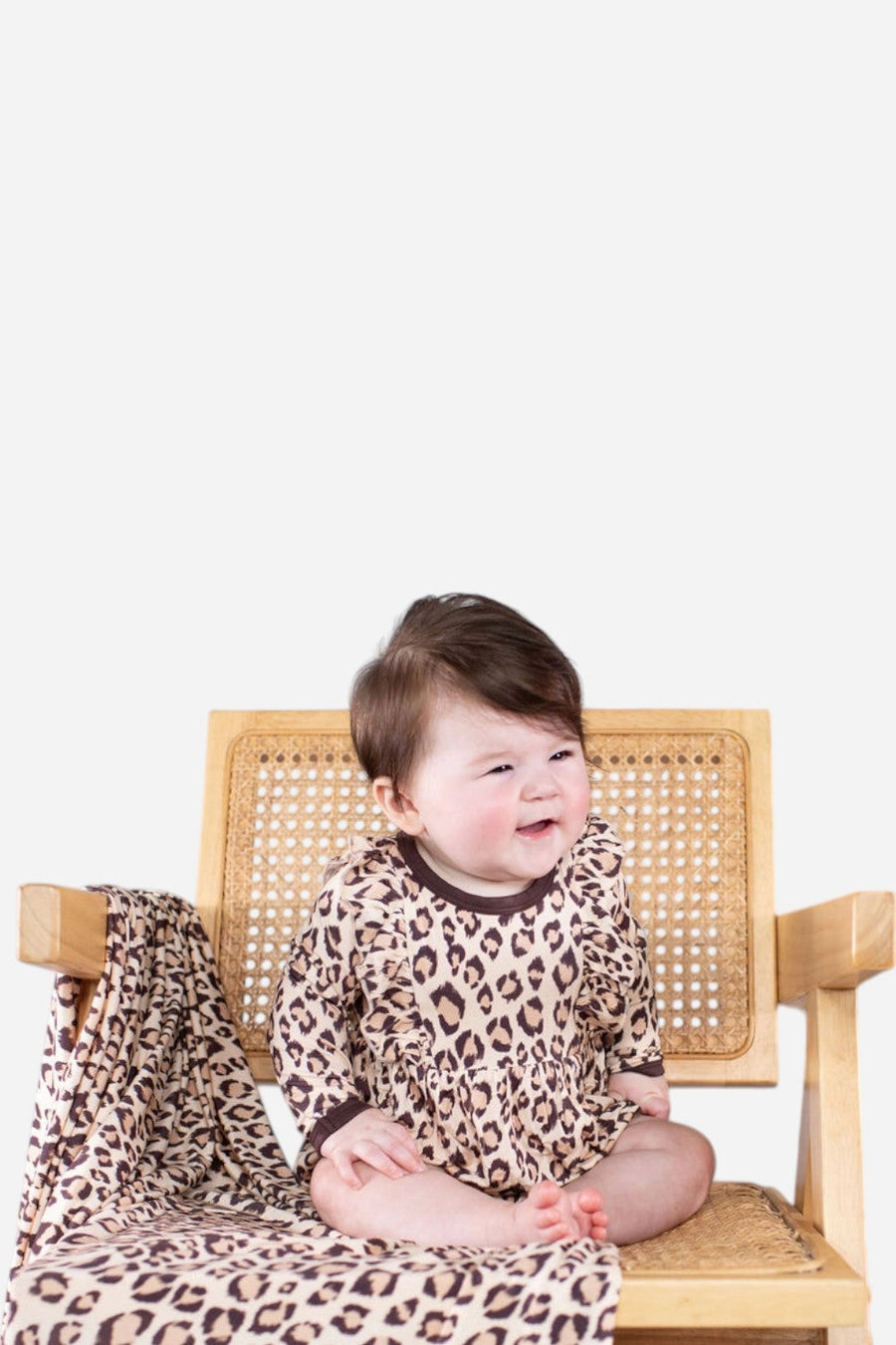 Goosies Classic Leopard Long Sleeve Flutter Bubble – back view
