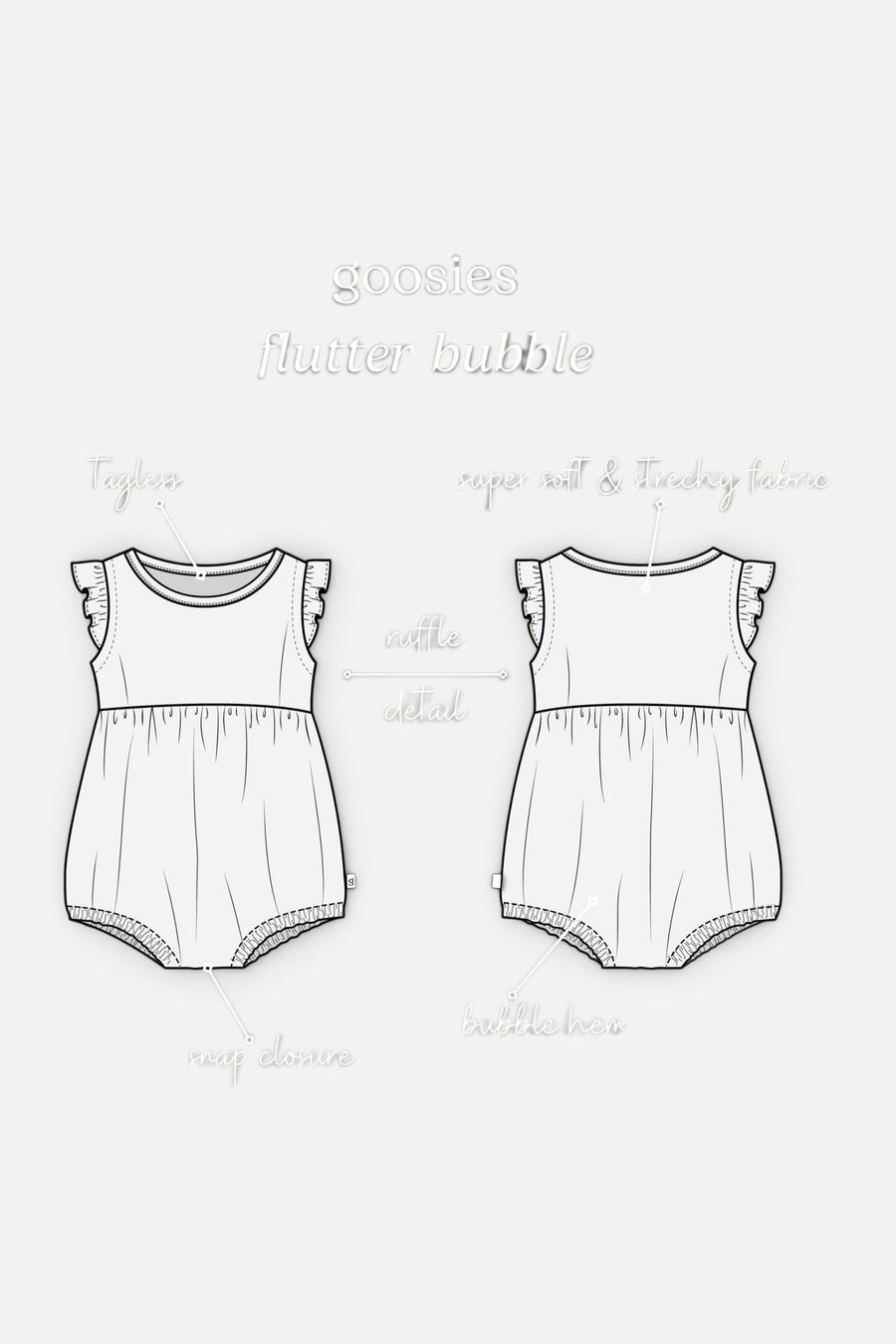Goosies Flutter Bubble in Pink Wavy Plaid – back view