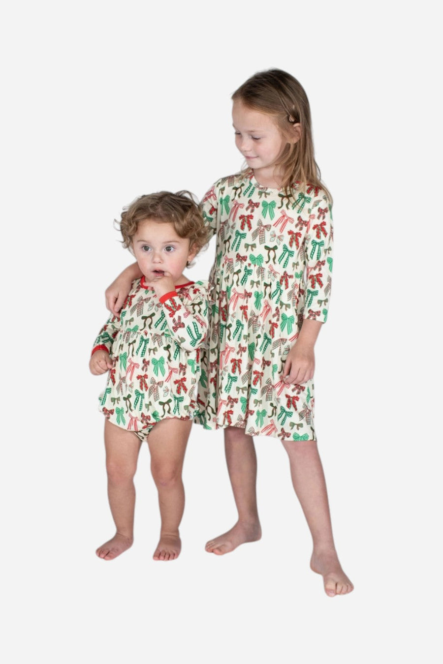 Goosies Holiday Bows 3/4 Sleeve Dress – side view