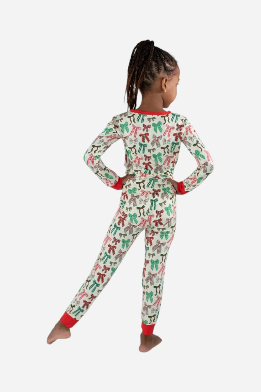 Goosies Holiday Bows Long Sleeve & Pants 2-Piece PJ's – side view