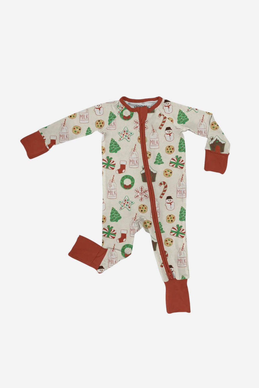 Goosies Long Sleeve Zip Pjs Christmas Cookies – front view
