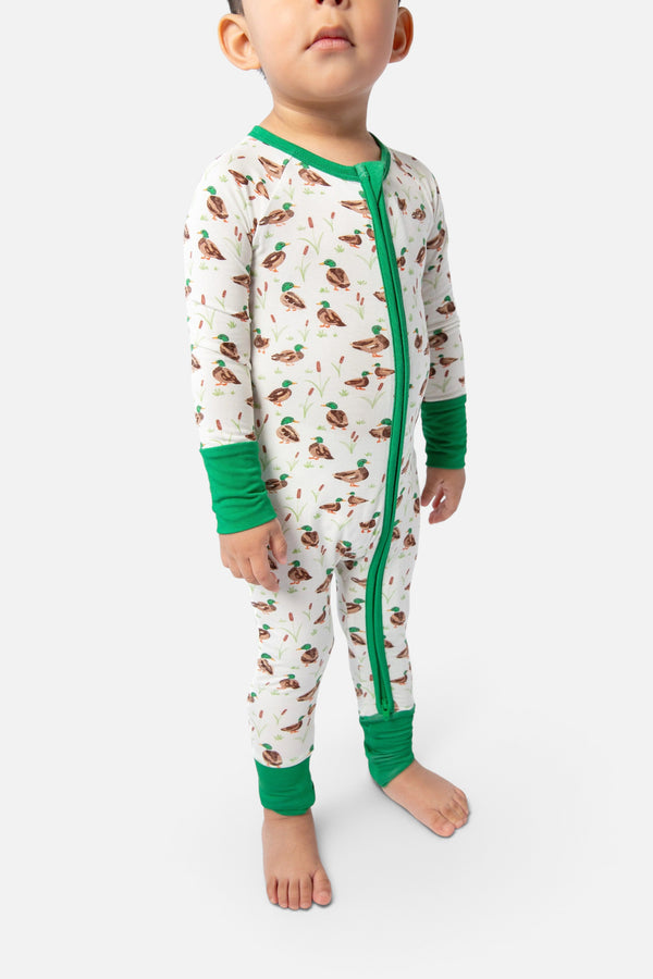 Goosies Long Sleeve Zip PJs in Mallard Drake
