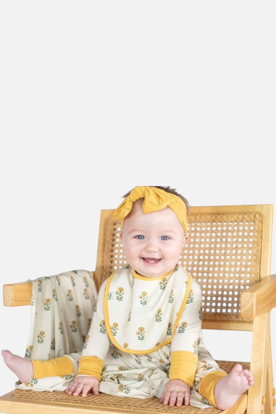 Goosies Marigold Block Print Long Sleeve Convertible Zip PJ's – back view