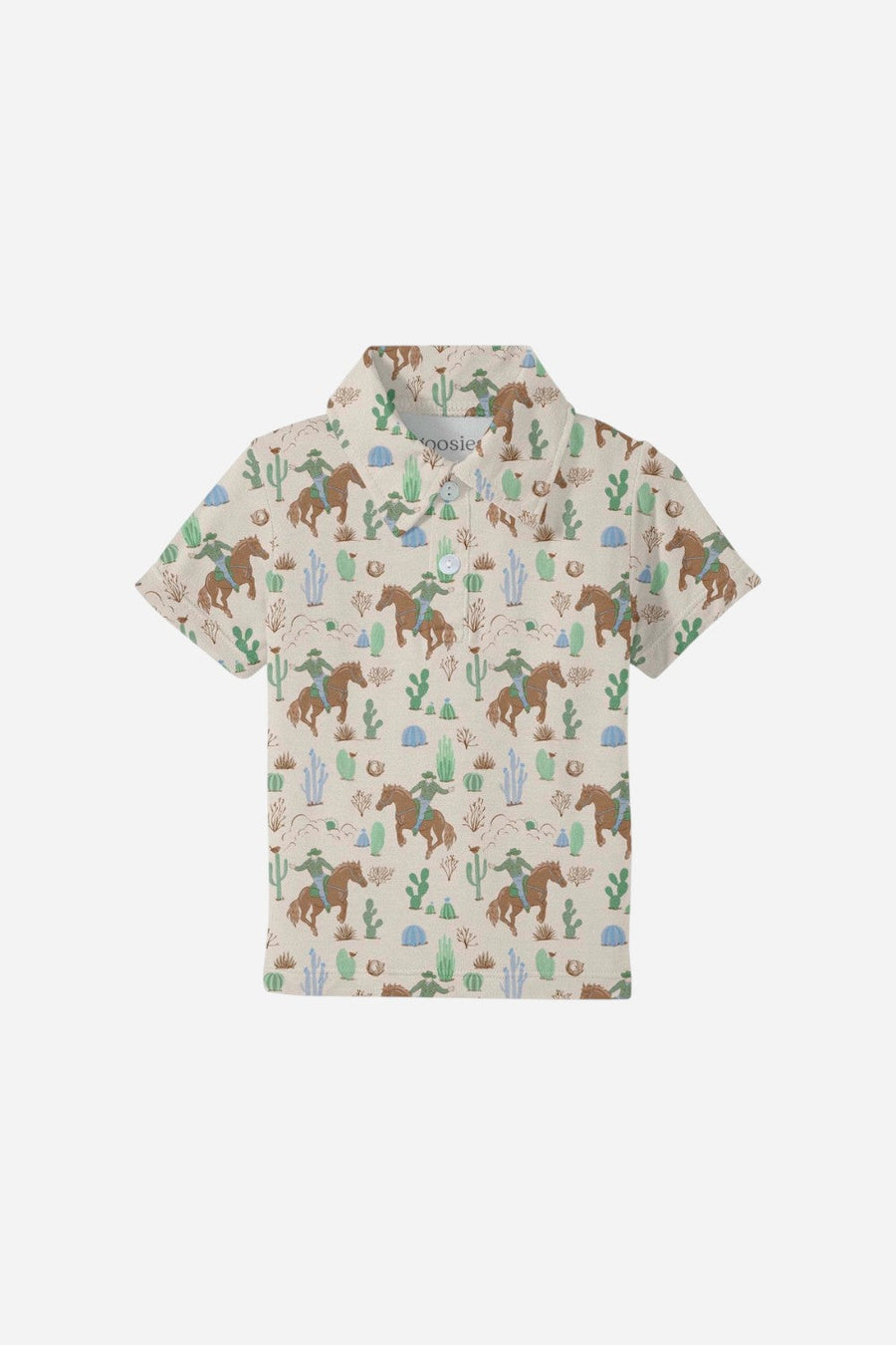 Goosies Saddle Up, Cowboy Short Sleeve Polo Shirt – front view