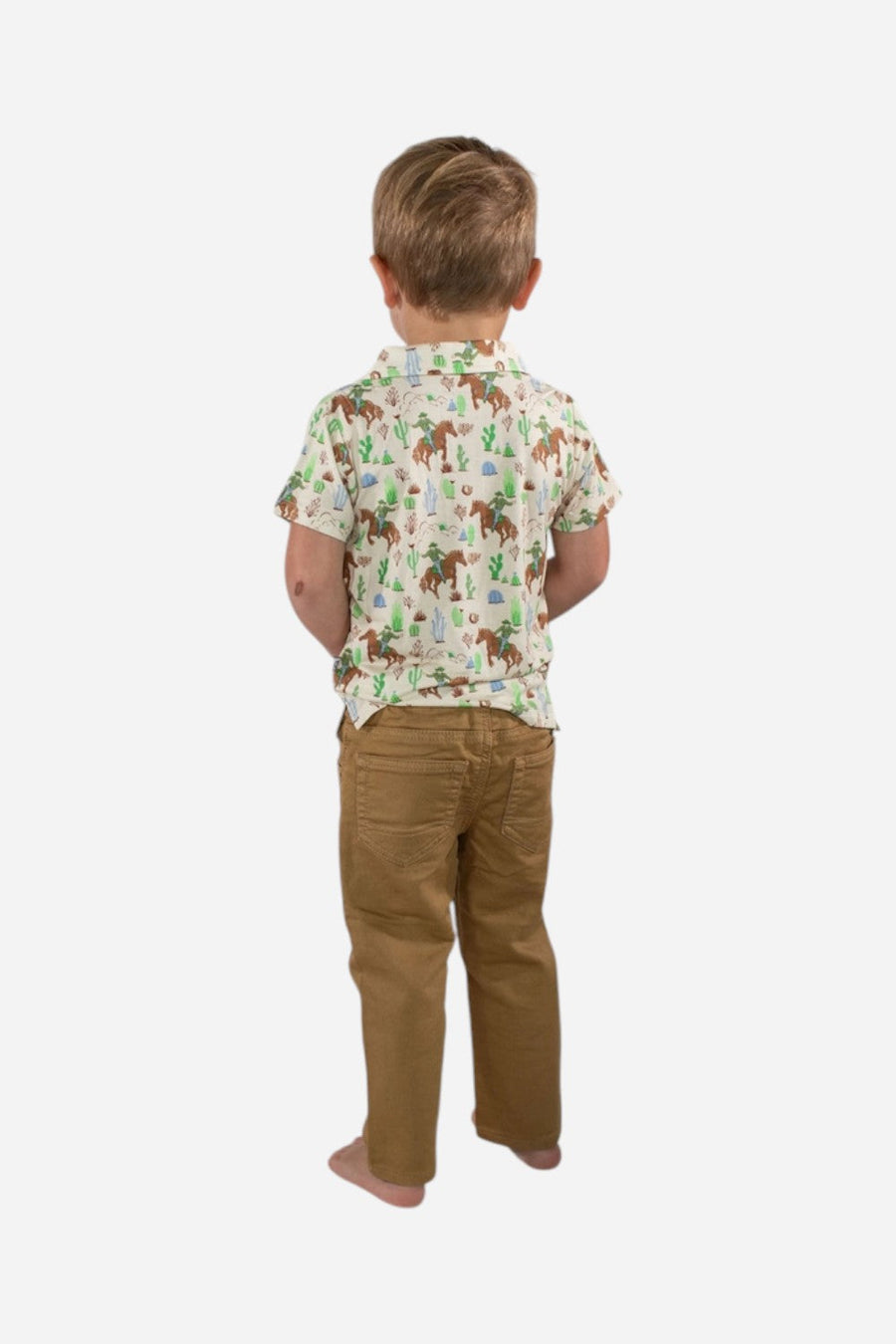 Goosies Saddle Up, Cowboy Short Sleeve Polo Shirt – side view