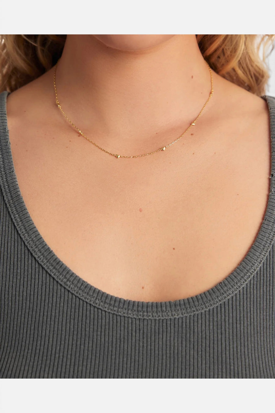 Gorjana Amour Necklace in Gold – side view