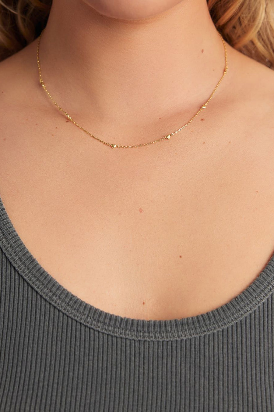 Gorjana Amour Necklace in Gold – side view