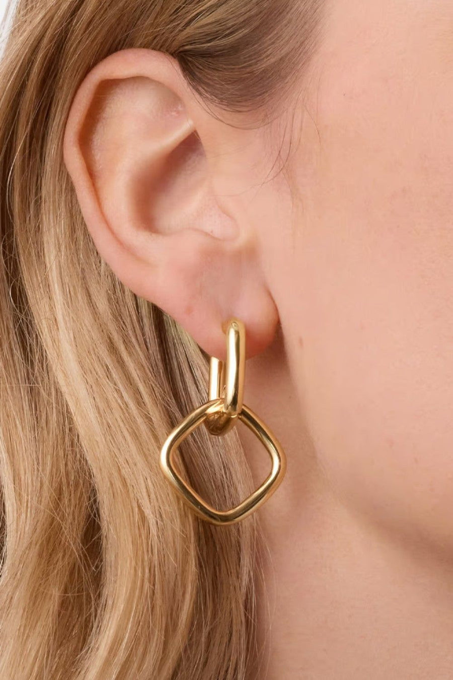 Gorjana Charlie Drop Hoops – back view