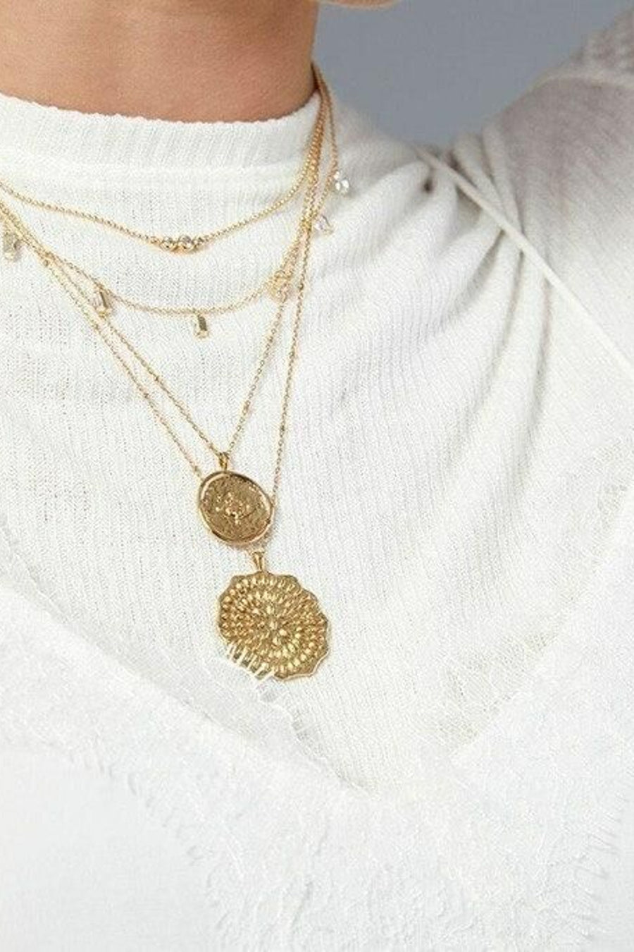 Gorjana Compass Gold Coin Necklace – back view