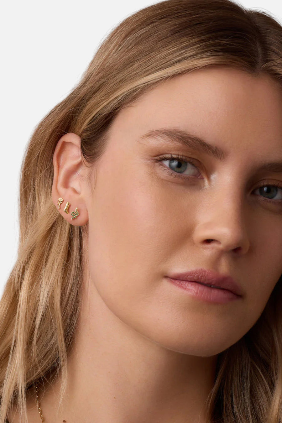 Gorjana Cowboy Boot Single Stud Earring in Gold – side view