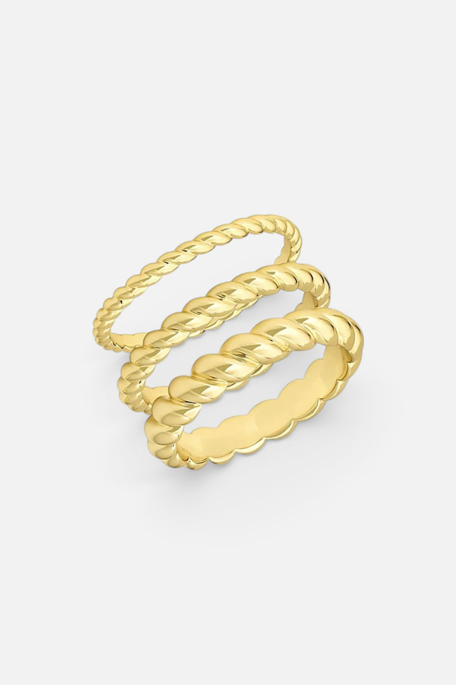 Gorjana Crew Ring Set in Gold, Size 7 – front view