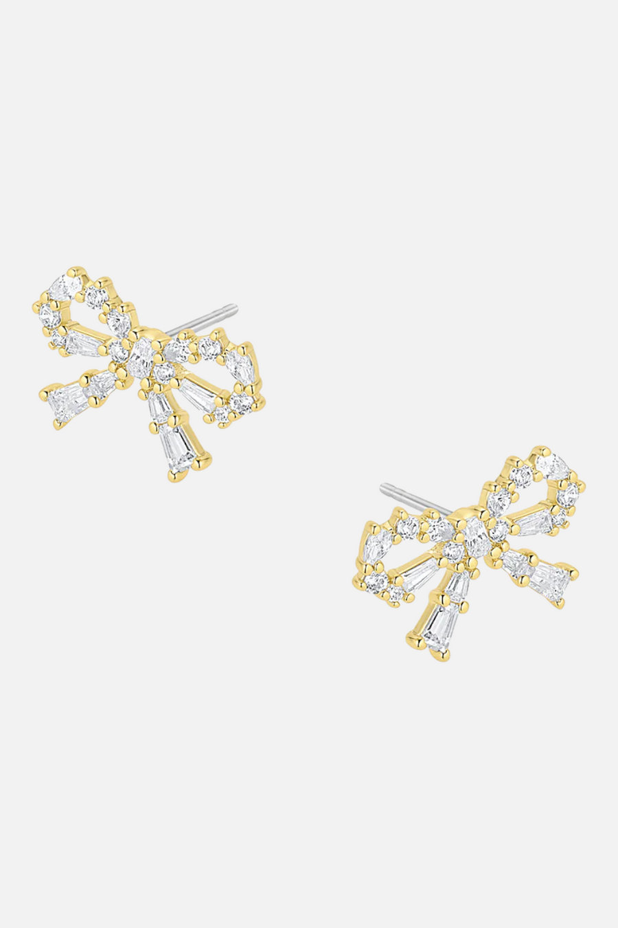 Gorjana Fancy Bow Earrings in Gold – back view