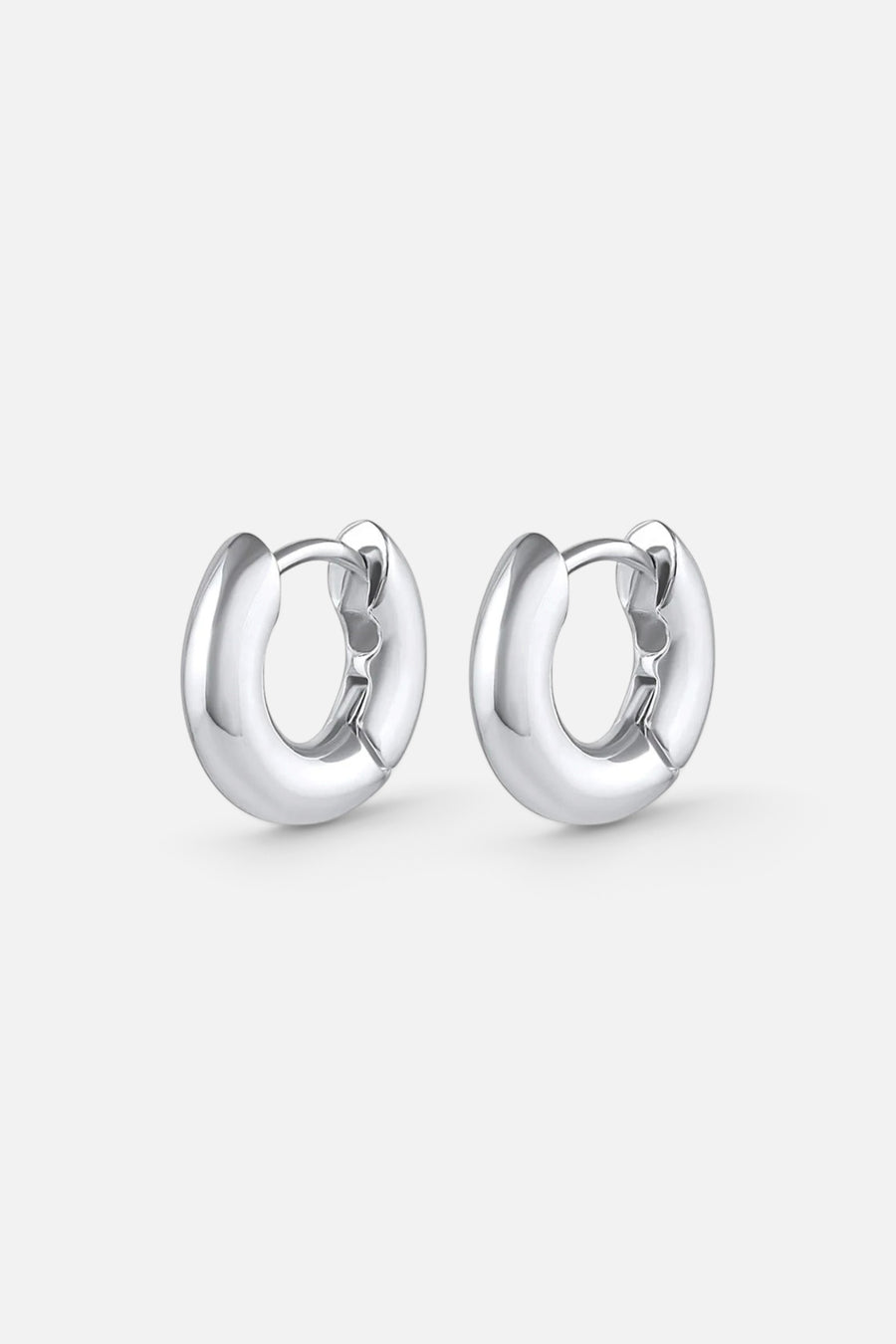 Gorjana Lou Huggies Earrings in Silver – front view