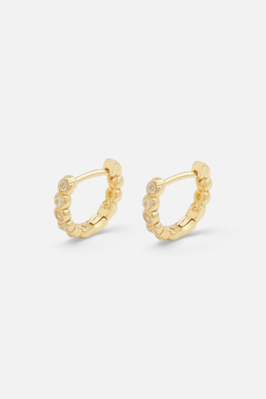 Gorjana Madison Shimmer Huggies Earrings In Gold – front view