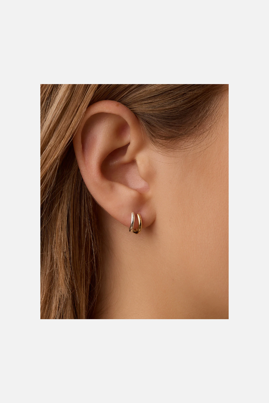 Gorjana Mixed-Metal Taner Double Huggies Earrings – back view