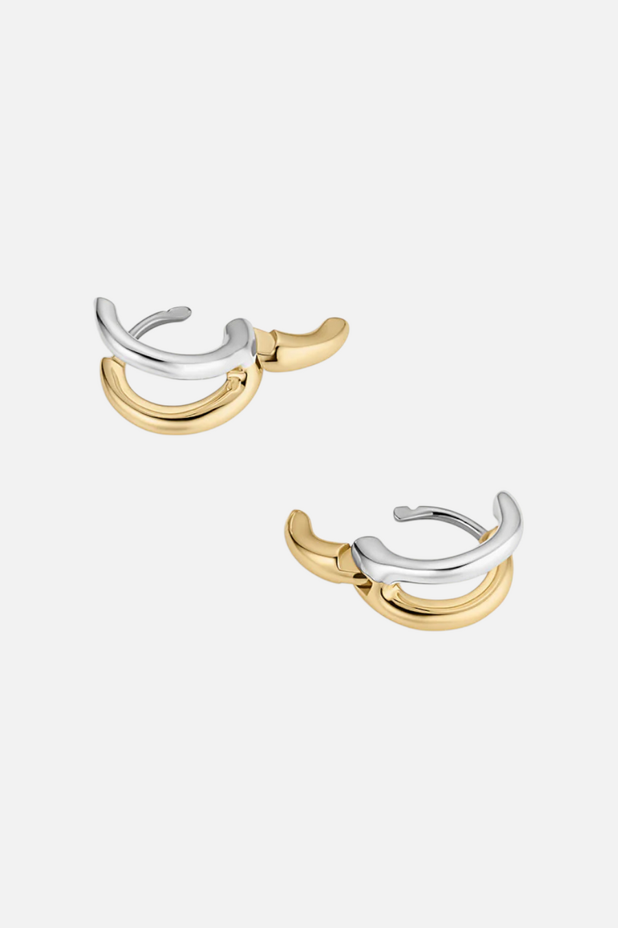 Gorjana Mixed-Metal Taner Double Huggies Earrings – detail