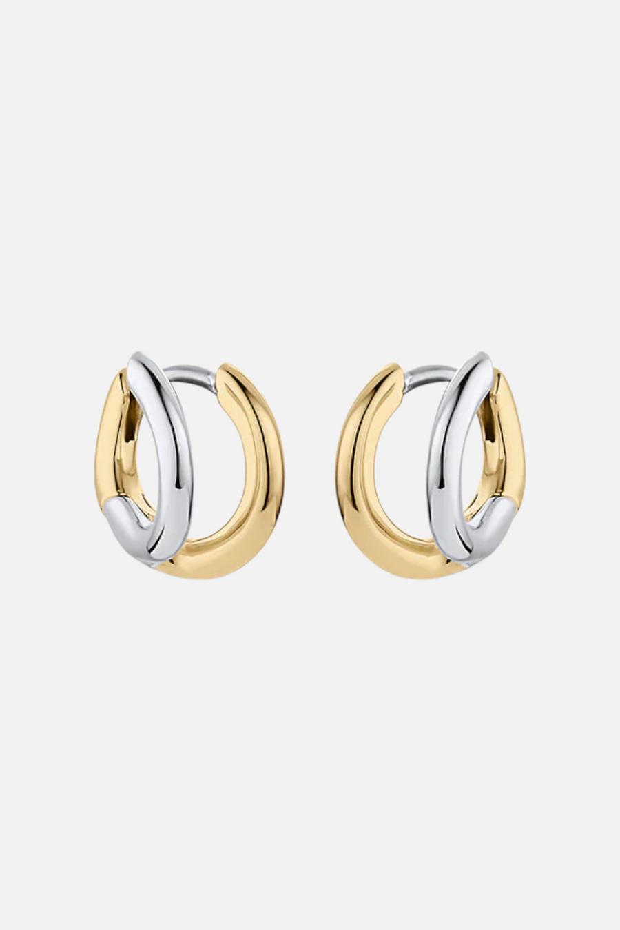 Gorjana Mixed-Metal Taner Double Huggies Earrings – front view