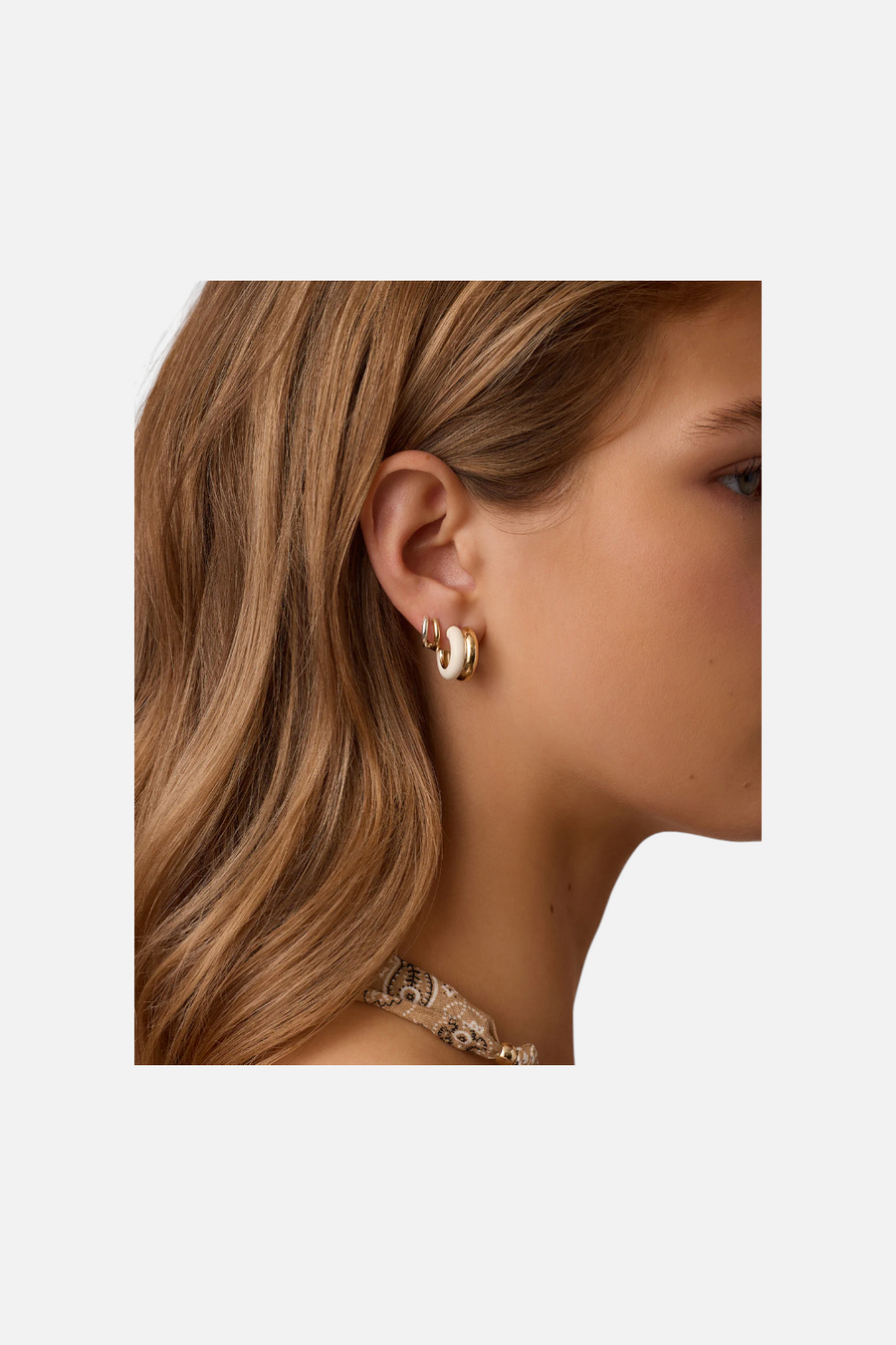 Gorjana Mixed-Metal Taner Double Huggies Earrings – side view