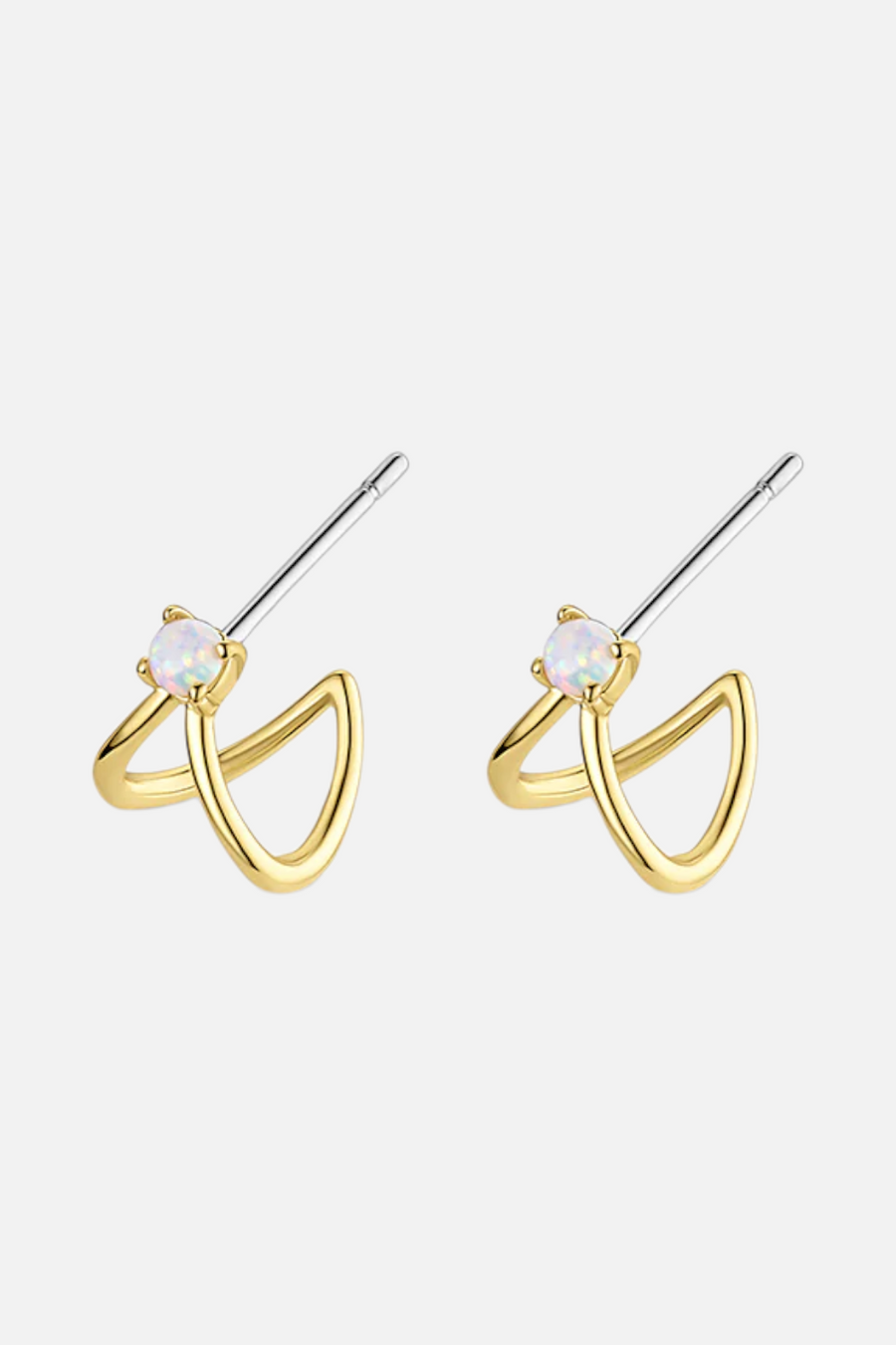 Gorjana Opalite Solitaire Double Huggie Earrings – front view