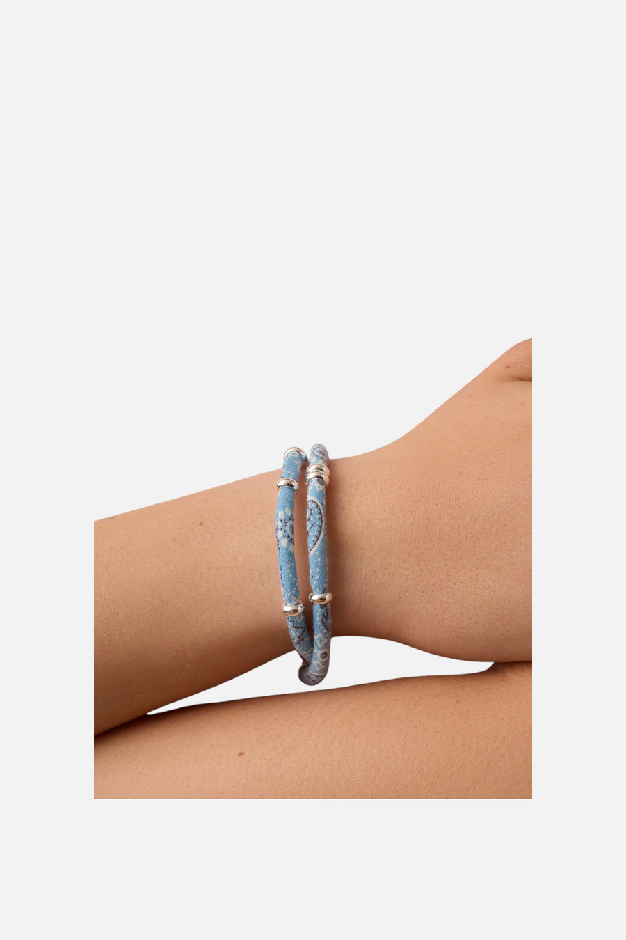 Gorjana Paisley Bandana Wrap Bracelet in Chambray – back view