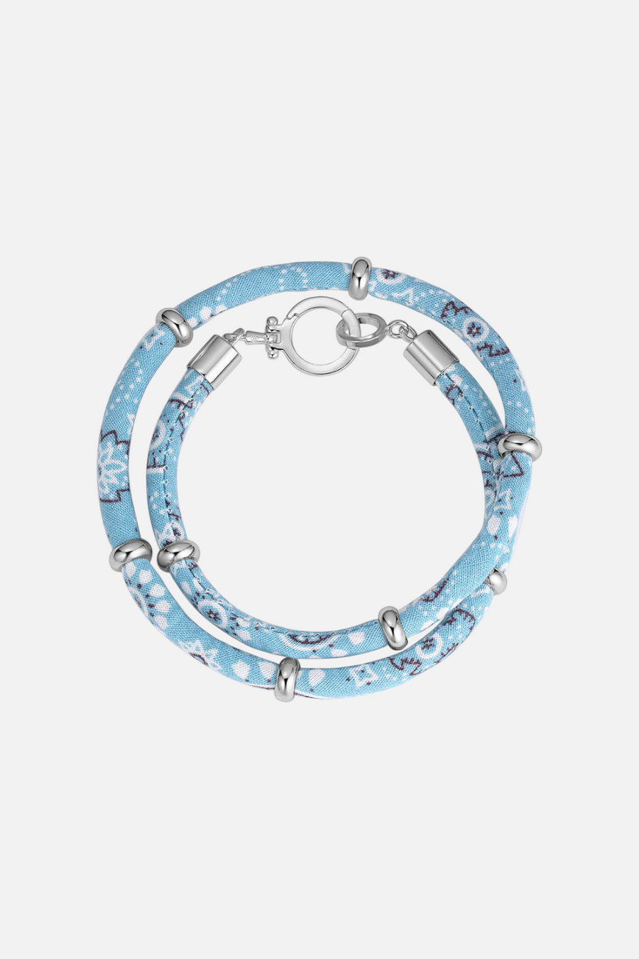 Gorjana Paisley Bandana Wrap Bracelet in Chambray – front view