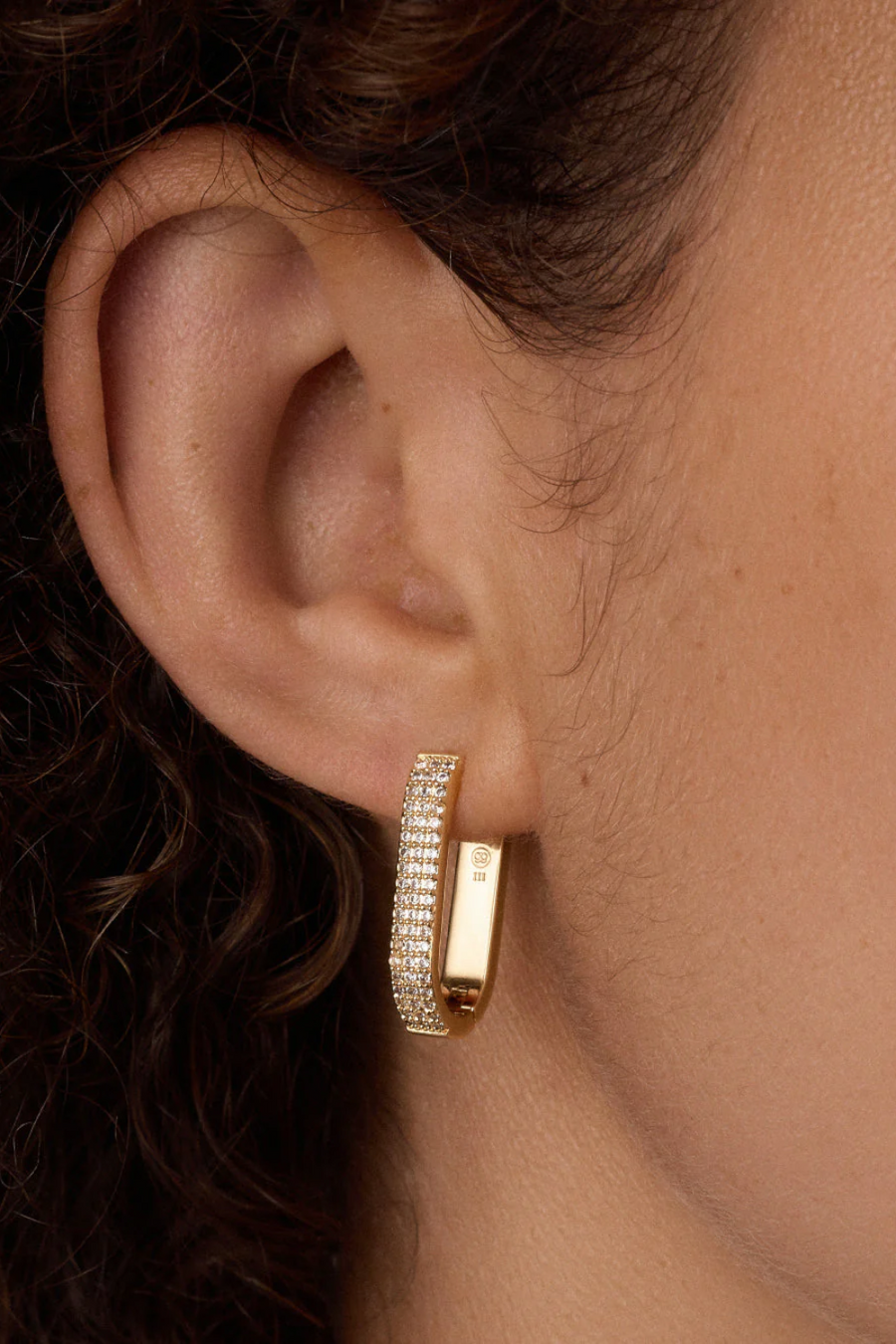Gorjana Parker Shimmer Huggies Earrings – side view