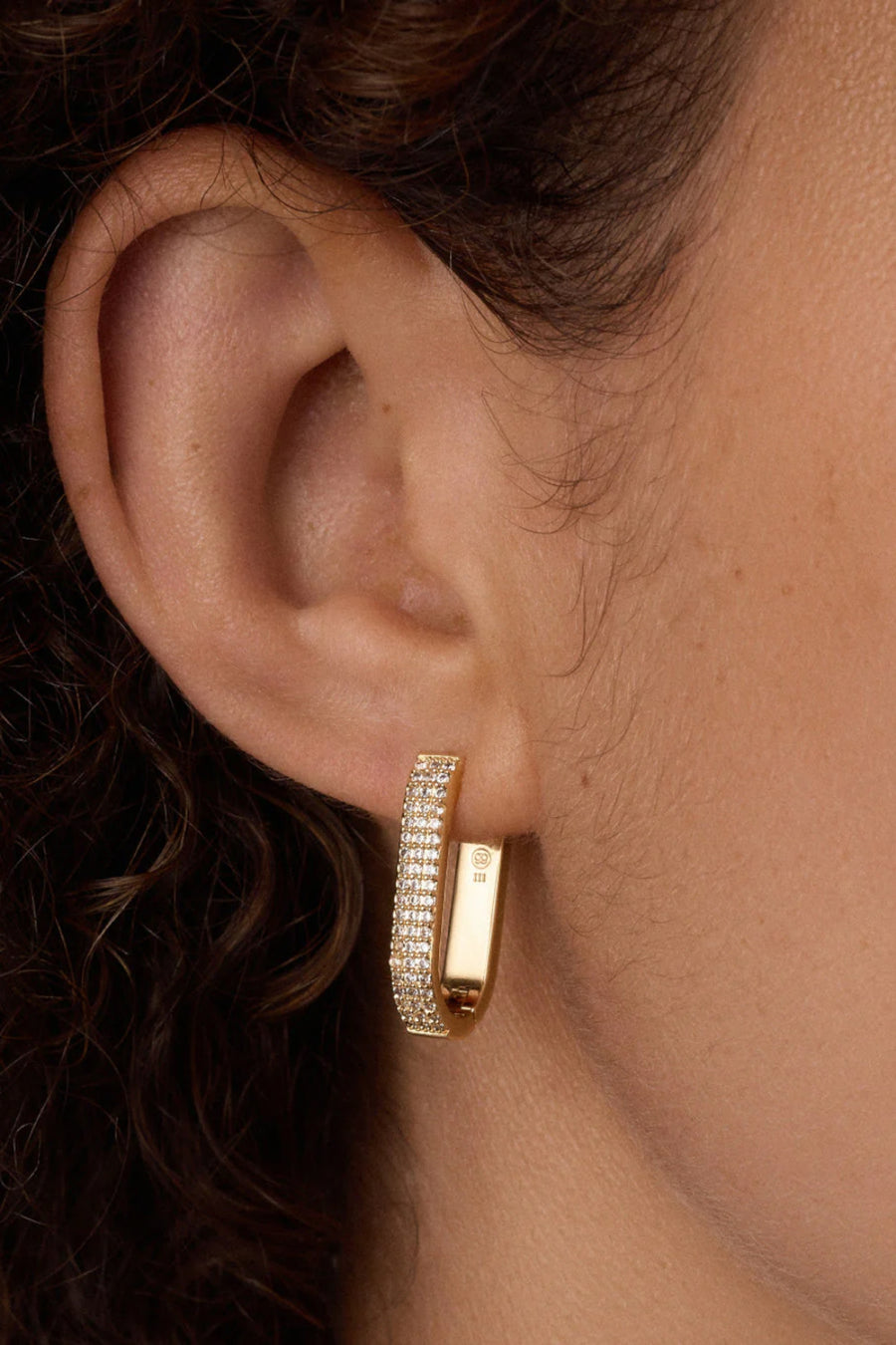 Gorjana Parker Shimmer Huggies Earrings – side view