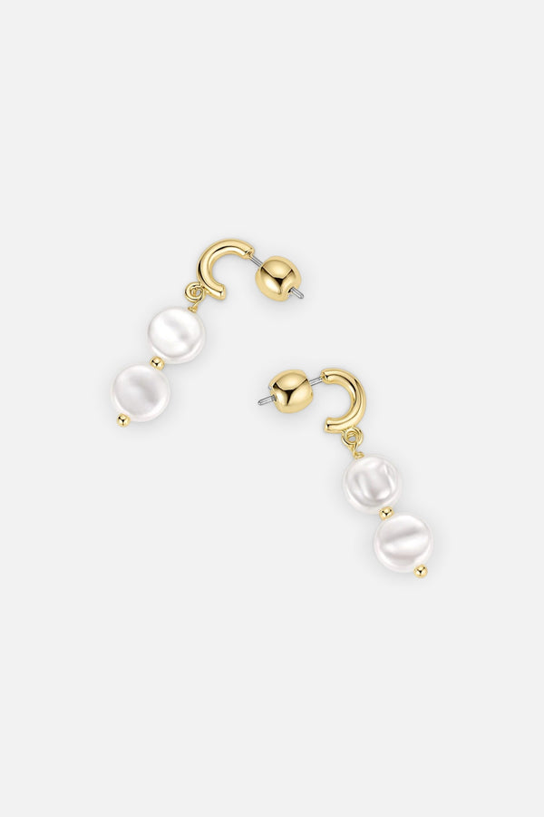 Gorjana Reese Pearl Drop Huggies in Gold