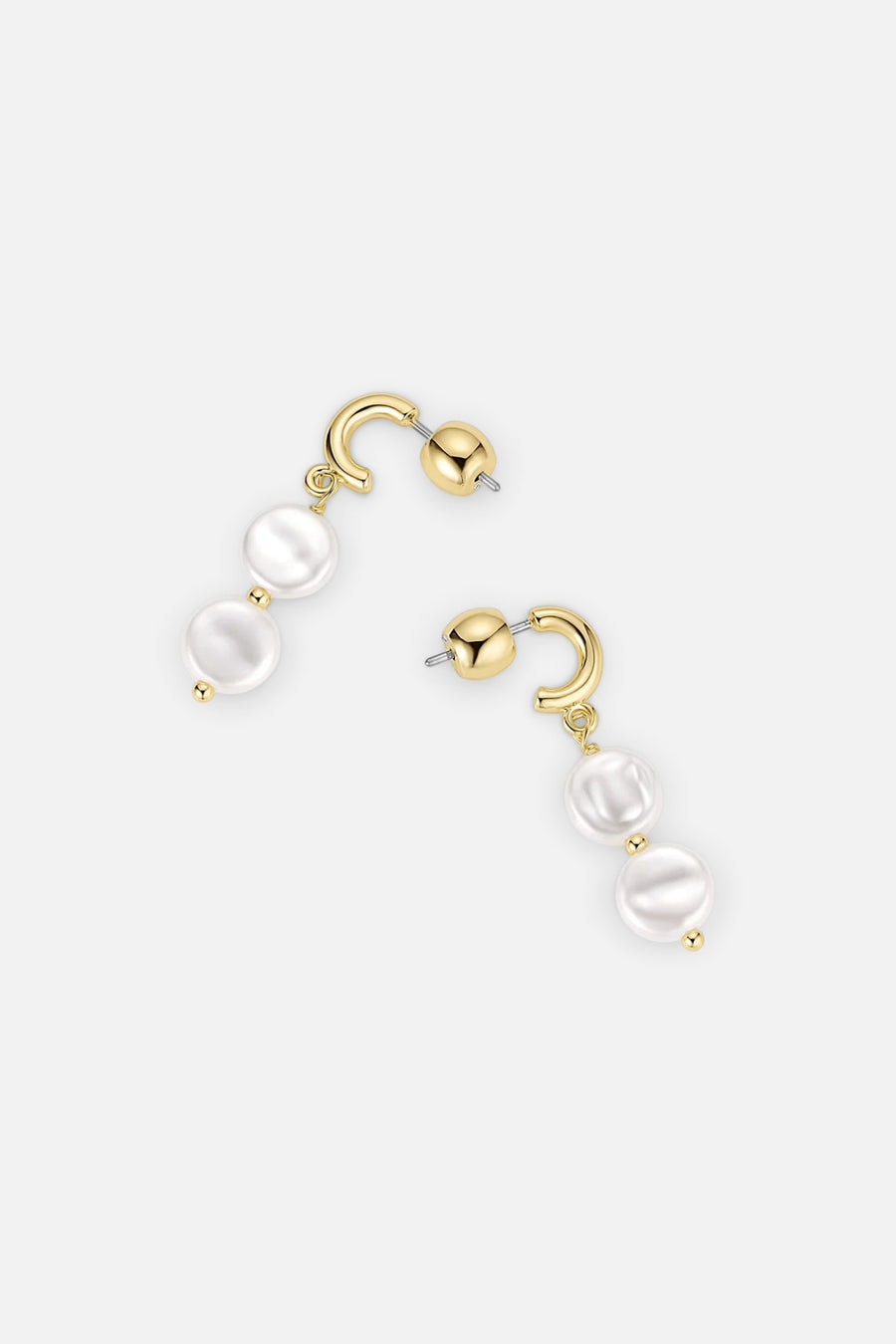 Gorjana Reese Pearl Drop Huggies in Gold – back view