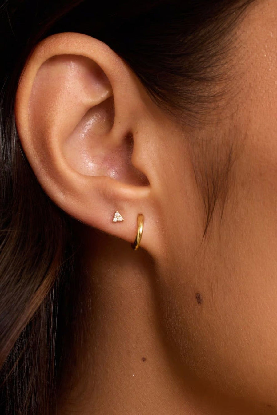 Gorjana Taner Charm Huggie Earring in Gold – back view