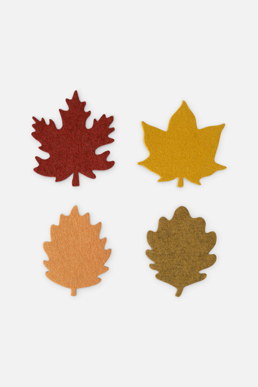 Graf Lantz Autumn Leaf Merino Wool Coaster Set – front view