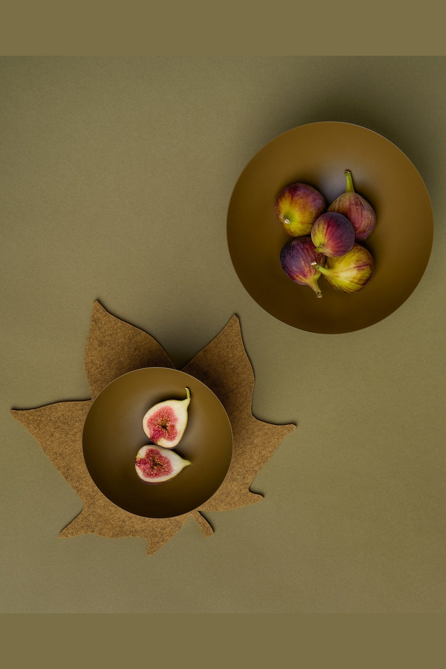 Graf Lantz Autumn Leaf Merino Wool Trivet in Ochre – detail