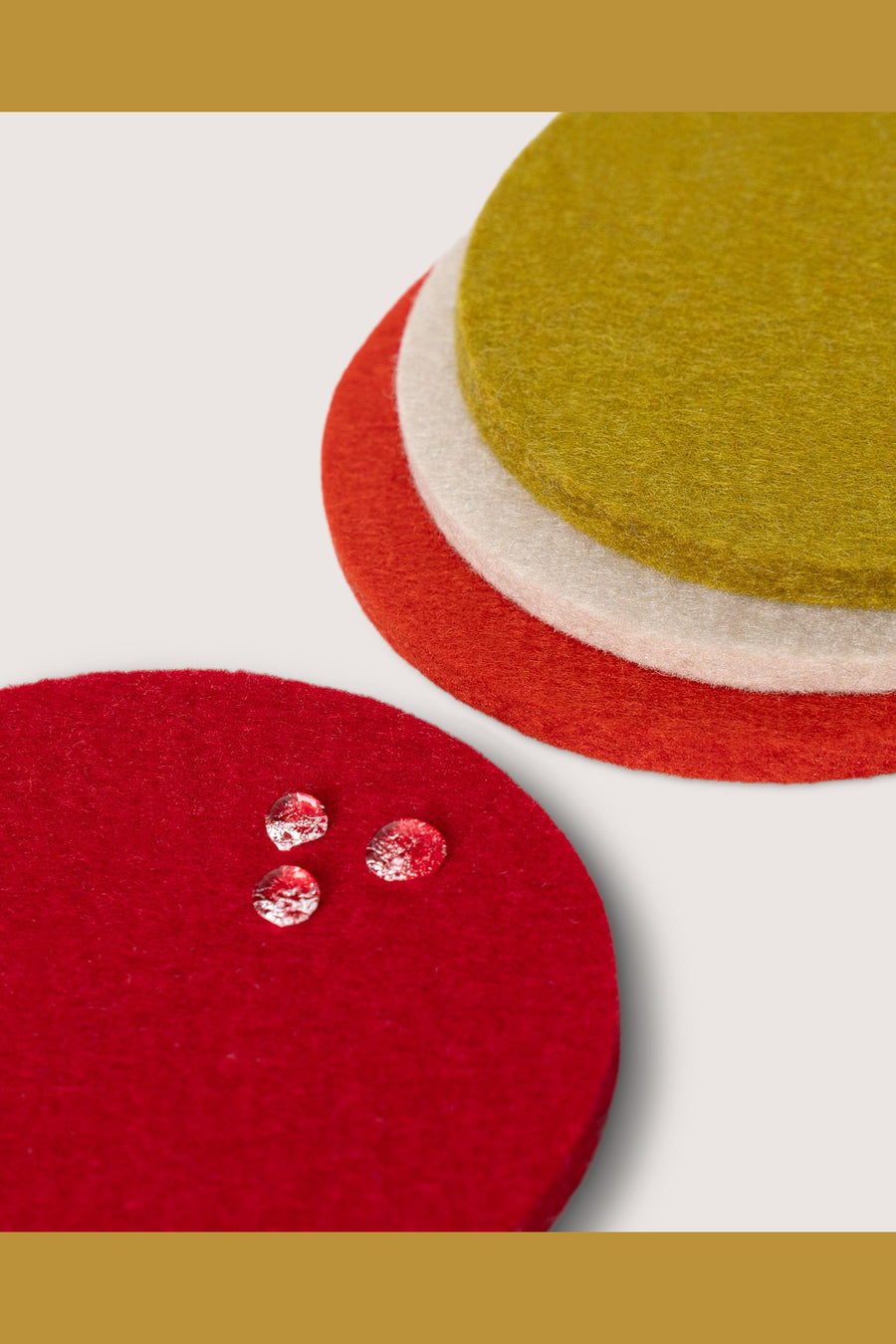 Graf Lantz Bierfilzl Merino Wool Round Coaster Set in Elstar – detail