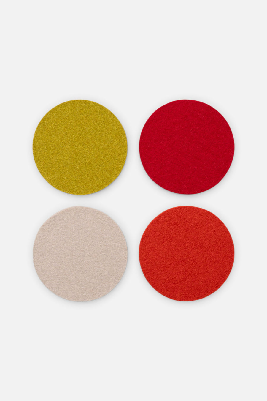 Graf Lantz Bierfilzl Merino Wool Round Coaster Set in Elstar – front view