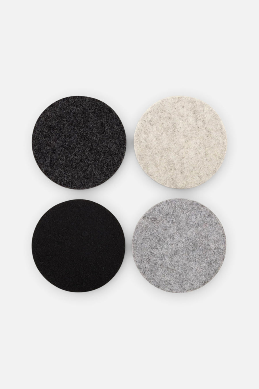 Graf Lantz Bierfilzl Merino Wool Round Coaster Set in Noir – front view