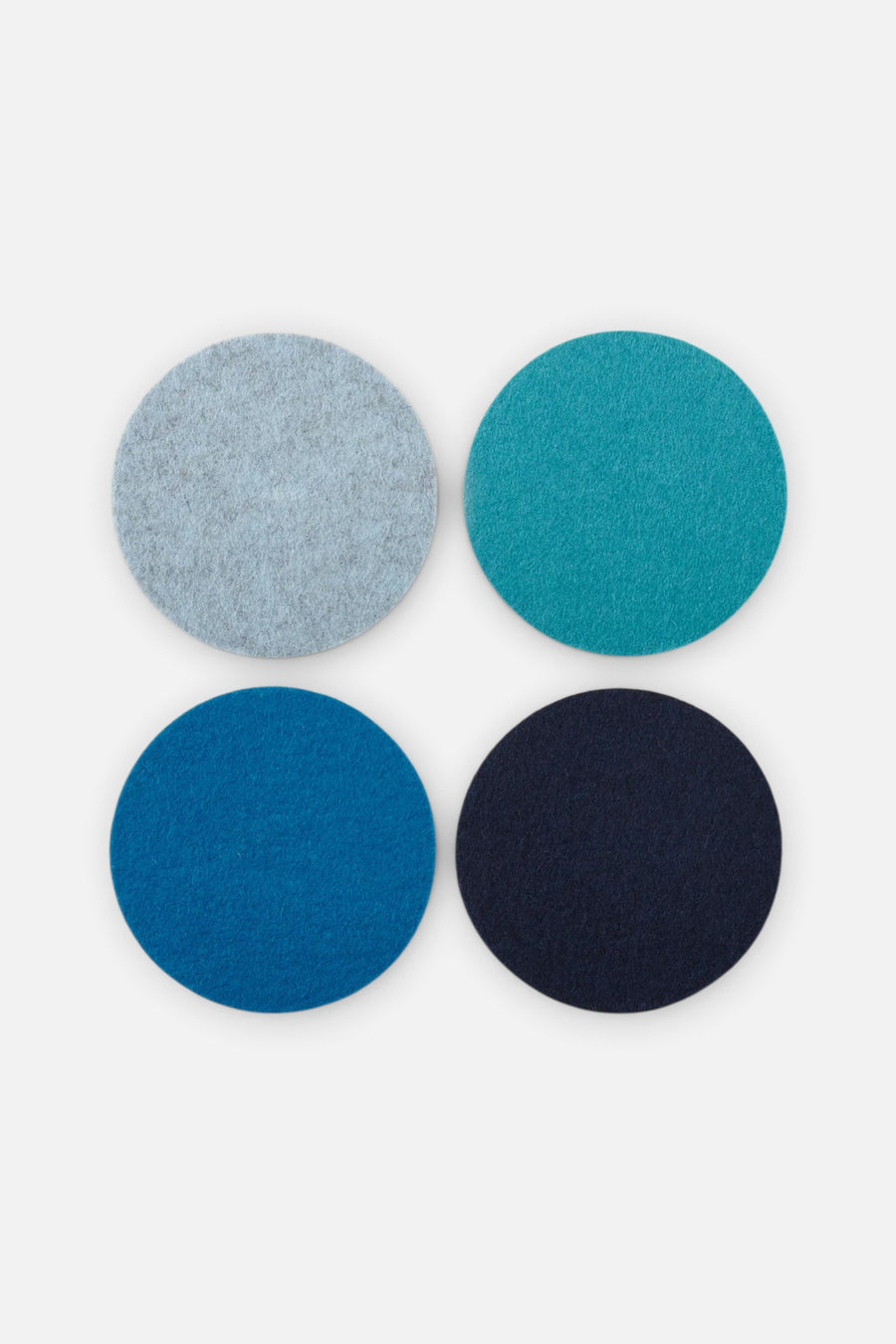 Graf Lantz Bierfilzl Merino Wool Round Coaster Set in Ocean – front view
