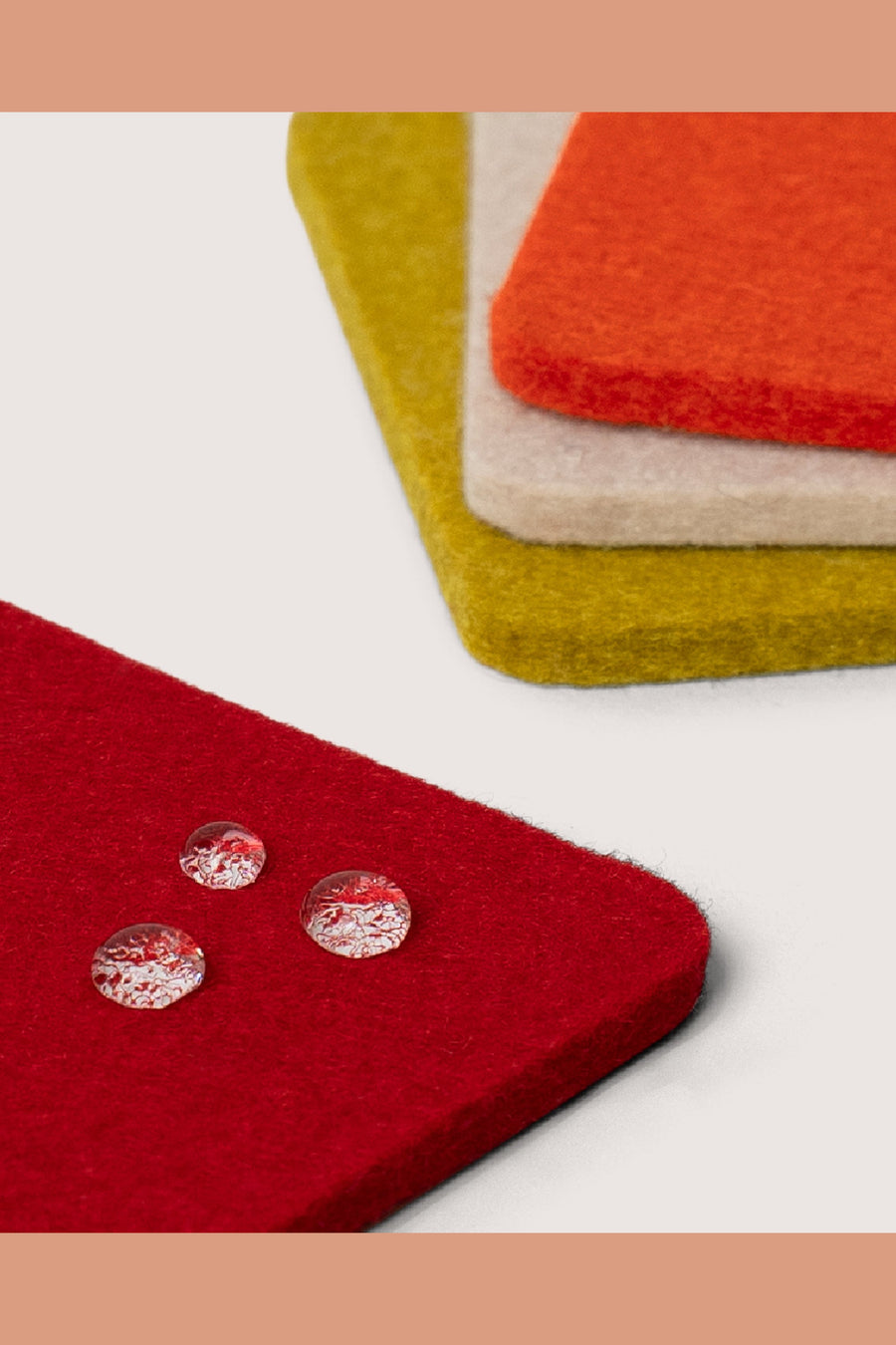 Graf Lantz Bierfilzl Merino Wool Square Coaster Set in Elstar – detail