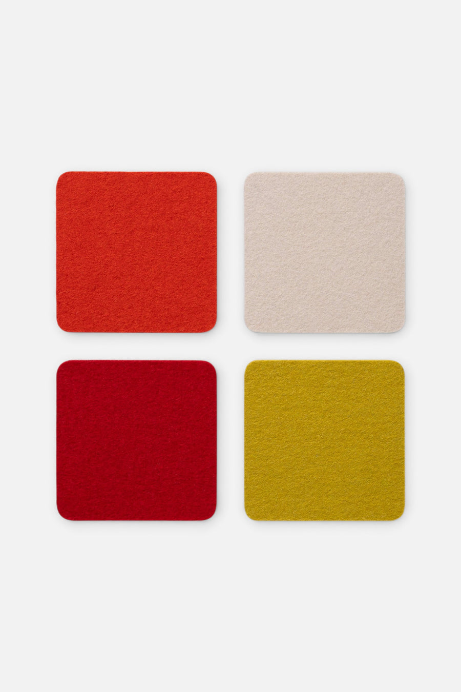 Graf Lantz Bierfilzl Merino Wool Square Coaster Set in Elstar – front view