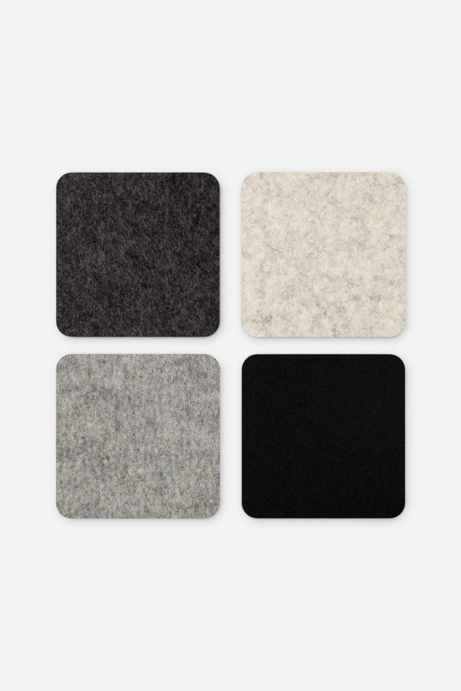 Graf Lantz Bierfilzl Merino Wool Square Coaster Set in Noir – front view