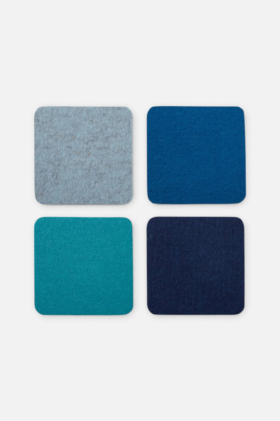 Graf Lantz Bierfilzl Merino Wool Square Coaster Set in Ocean – front view