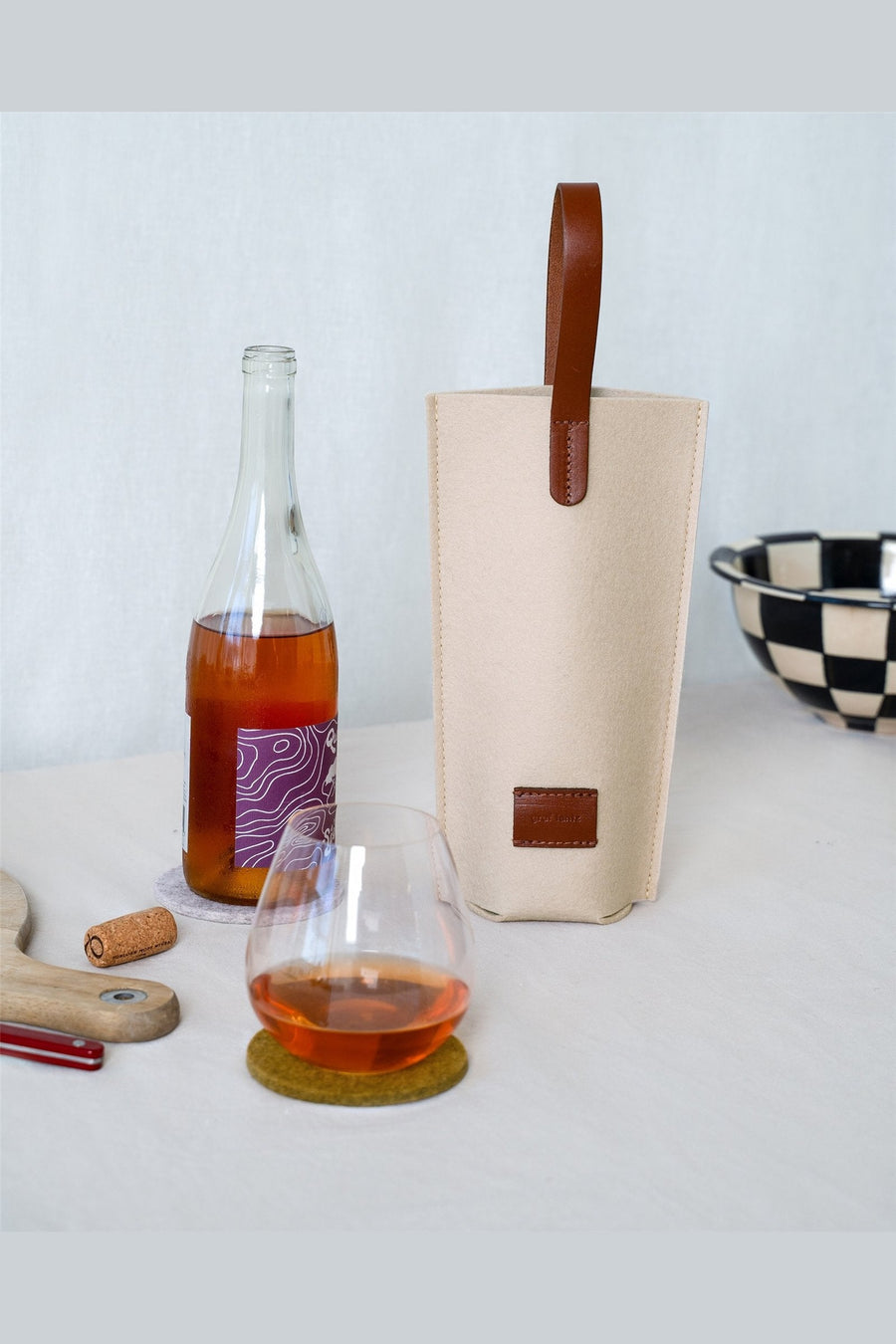 Graf Lantz Hana Merino Wool Bottle Bag – detail